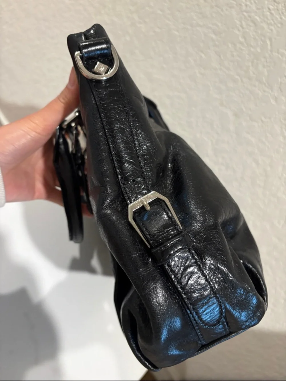 MCM Black Leather Satchel with Silver Hardware - Picture 6 of 12